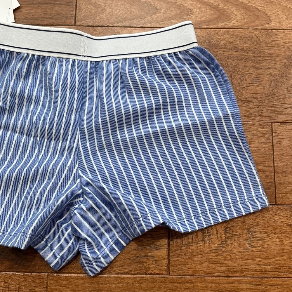 Girls Gap Kids Recycled Flannel PJ Pajama Shorts - Blue Pinstripe - Size 6